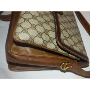 Gucci Vintage Shades Of Brown Leather Coated Canvas Satchel | Luna Bags