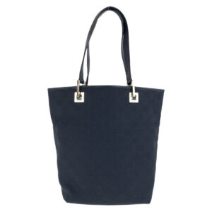 GUCCI Tote Bag 002 1099 GG canvas, leather Black GoldMetal Tote Bag Shoulder Bag Women Used | Luna Bags
