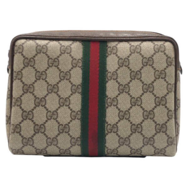 GUCCI Clutch bag 98 16 014 GG Supreme Canvas Brown Sherry line | Luna Bags