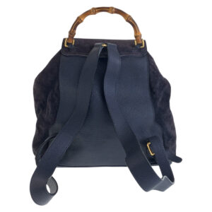 GUCCI Backpack 003 2058 0016 Suede, Leather Navy Backpacks & Daypacks Backpacks Bamboo Women Used | Luna Bags
