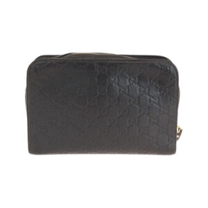 GUCCI Clutch bag 201755 leather Brown Gold Metal Clutch bag business bag Guccisima mens Used | Luna Bags