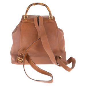 GUCCI Backpack 003 2058 0016 leather Brown Gold Metal Backpacks & Daypacks Backpacks Bamboo Women Used | Luna Bags