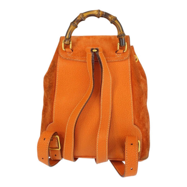 GUCCI Backpack 003 58 0030 Suede Orange GoldMetal Backpack Backpack Bamboo Women Used | Luna Bags