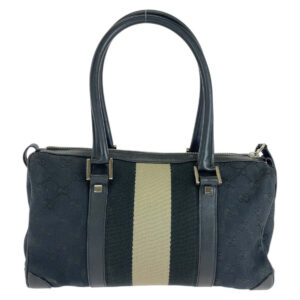 GUCCI Handbag 000 0851 GG canvas, leather black Handbags Mini Boston Duffel bag Sherry line Women Used | Luna Bags