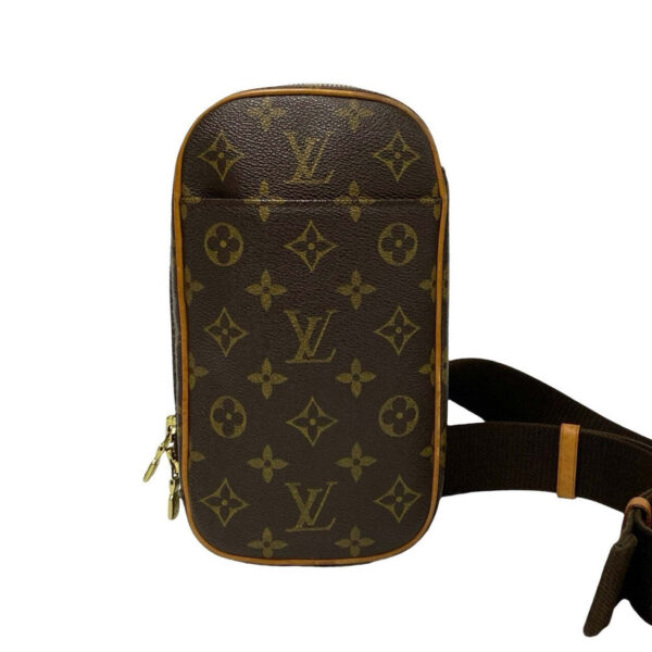 LOUIS VUITTON Sling bag leather Brown Monogram Pochette Gange | Luna Bags