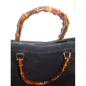 Gucci Xl Two Way Black Suede And Leather With Bamboo Handles Satchel | Luna Bags