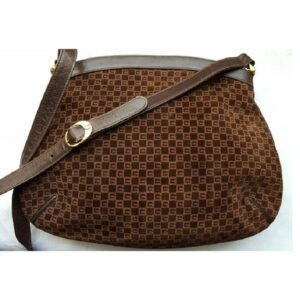 Gucci Vintage Brown Leather And Gg Leather Hobo Bag | Luna Bags
