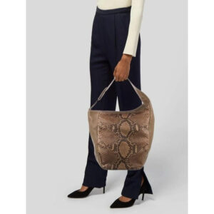Gucci Greenwich W Asymmetrical Equestrian Accents Shades Of Brown Gold Python Hobo Bag | Luna Bags