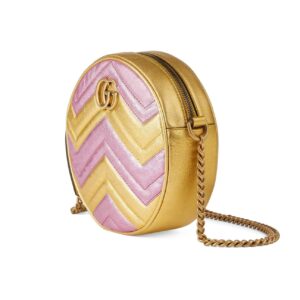 Gucci GG Mini Marmont Round Shoulder Bag in Yellow and Pink | Luna Bags