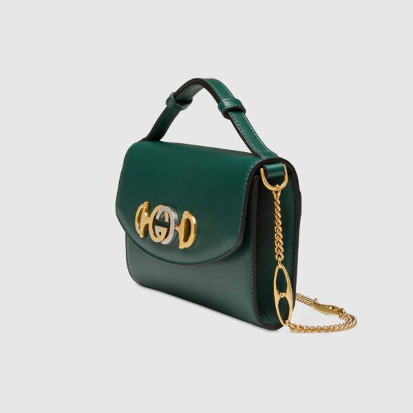 Gucci Zumi Dark Green Smooth Leather Mini Bag | Luna Bags