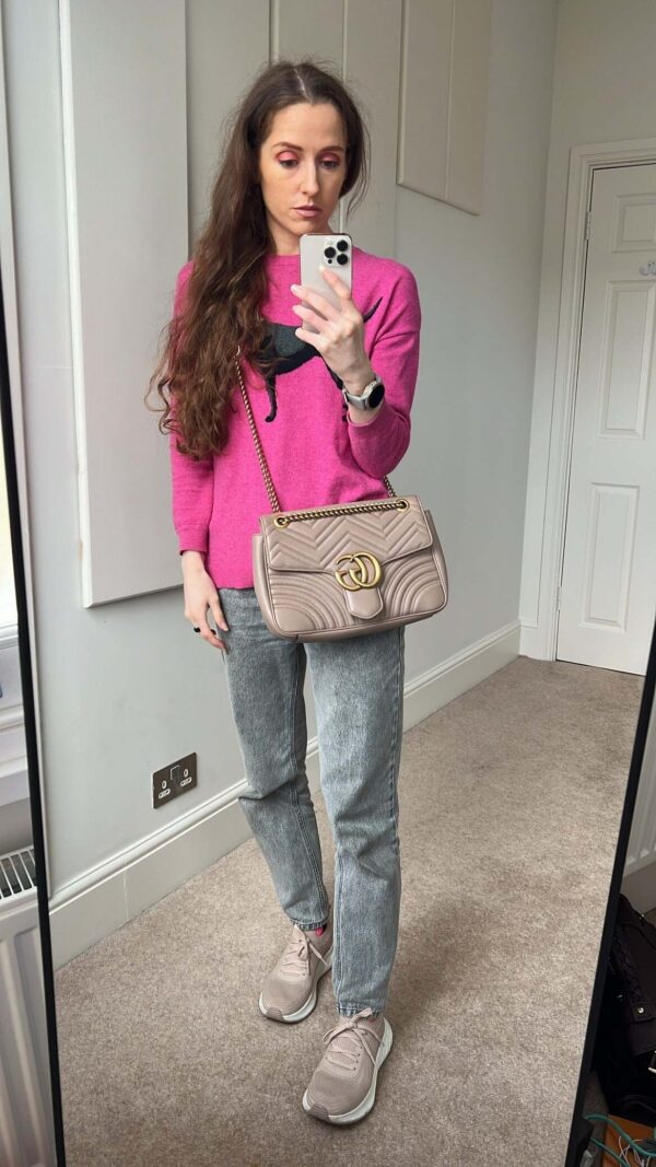 Gucci GG Dusty Pink Marmont Medium Shoulder Bag (RRP £2,340) | Luna Bags