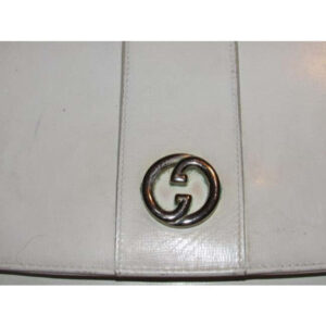 Gucci Mod White Leather Chrome Shoulder Bag | Luna Bags