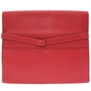 HERMES Clutch bag Courchevel Red vintage mens Used | Luna Bags