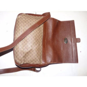 Gucci Vintage Shades Of Brown Small G Logo Print Leather Coated Canvas Cross Body | Luna Bags