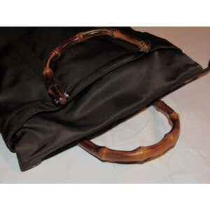Gucci Bag Tote W Canvasleather Top Handle Shopper Handles Burgundy Brown Canvasbamboo Canvasleatherb | Luna Bags