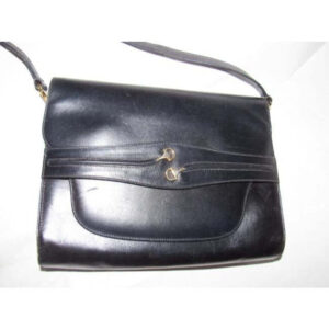 Gucci Two Way Glossy Blackhorsebit Accents Leather Shoulder Bag | Luna Bags