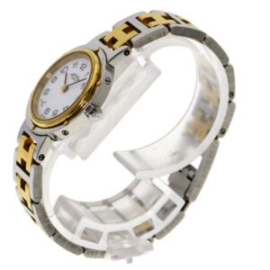 HERMES Watches Quartz Stainless Steel , SSxGP gold Clipper white dial Women Used | Luna Bags