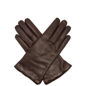 Gucci Bee Embellished Leather Gloves In Brown | Luna Bags