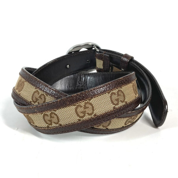 GUCCI belt 114874 GG canvas / leather beige GG unisex(Unisex) 80 Used | Luna Bags