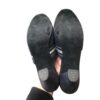 Gucci 1970s- 80s black silk over leather metallic shoes | Luna Bags - Image 9