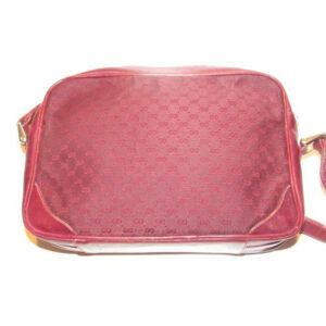 Gucci Vintage Gg Burgundy Small G Logo Canvas And Burgundy Leather | Luna Bags