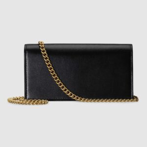 Gucci 1955 Horsebit Wallet With Chain Black | Luna Bags