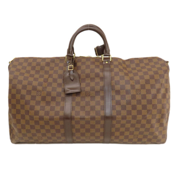 LOUIS VUITTON Boston Duffel bag N41414 Damier canvas Brown Keepall bandouliere55 Damier Ebene | Luna Bags