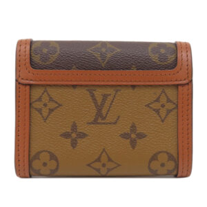 LOUIS VUITTON Bifold Wallet M68725 Monogram reverse Brown Portefeuille Daufine Compact Women Used | Luna Bags