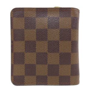 LOUIS VUITTON Bifold Wallet M61668 Damier canvas Brown Compact zip Women Used | Luna Bags