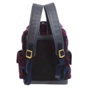 GUCCI Backpack 598184 wool Navy GG wool Women Used | Luna Bags