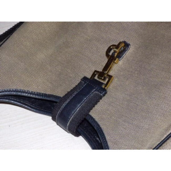 Gucci Jackie New O Logo Navy And Grey Leather Canvas Hobo Bag | Luna Bags
