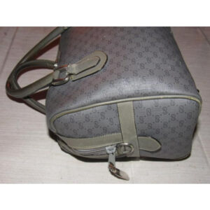 Gucci Vintage Pursesdesigner Purses Dark Grey Small G Logo Print On Lighter Grey Coated Canvas And G | Luna Bags