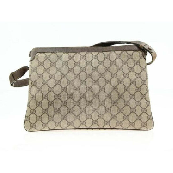Gucci Guccissima Print Canvasleather Multi Compartment Two Way Brown Gred And Green Stripe Coated Ca | Luna Bags