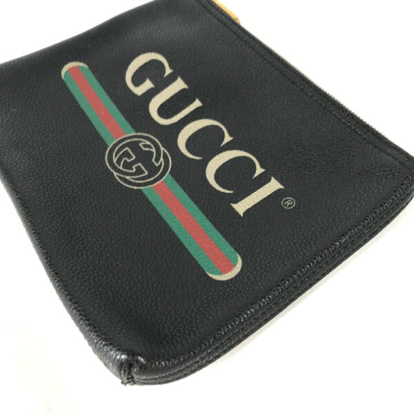 GUCCI Clutch bag 495665 leather black logo Women Secondhand | Luna Bags