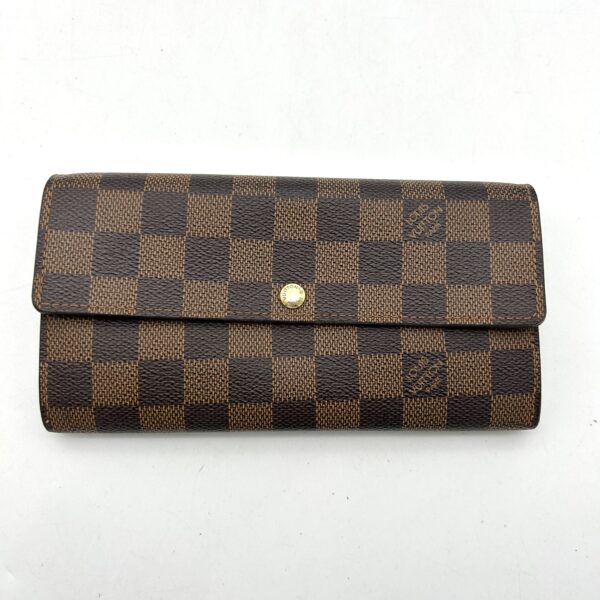 LOUIS VUITTON Damier Ebene Sarah Wallet lv3314fd | Luna Bags