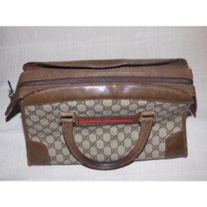 Gucci Ophidia Tote Bag W Guccissima Print Redgreen Stripe Brown Coated Canvas And Leather Satchel | Luna Bags