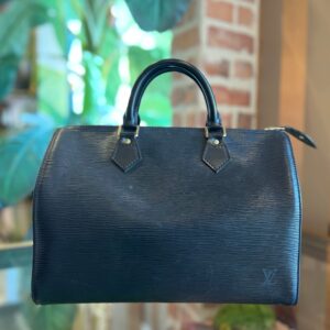 LOUIS VUITTON Speedy 30 Black Epi Leather Satchel Bag | Luna Bags