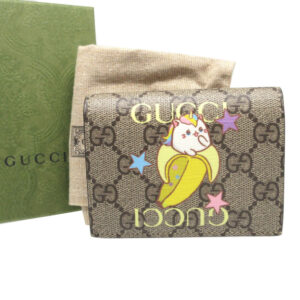 GUCCI Bifold Wallet 701009 GG Supreme, Leather beige | Luna Bags