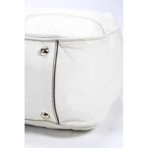 Gucci White Leather Princy Satchel W Red & Green Striped Accents | Luna Bags
