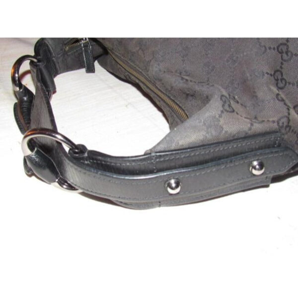 Gucci Horsebit Xl Guccissima Print Canvas Leather Accent Purses Black Leather Hobo Bag | Luna Bags
