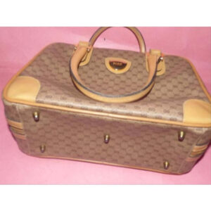 Gucci Boston Bag Guccissima Brown Micro G Print Leather Coated Canvas Satchel | Luna Bags