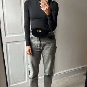 Gucci GG Black Velvet Marmont Belt Bag | Luna Bags
