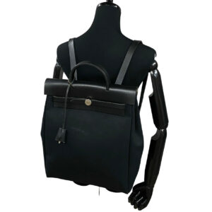 HERMES Backpack leather black Herbag | Luna Bags