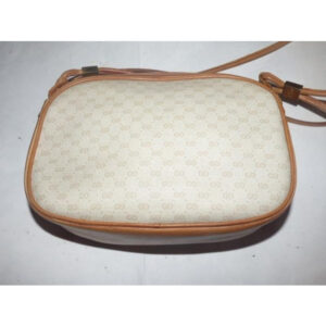 Gucci Vintage Camel Small G Logo Print On Ivory Camel Leather | Luna Bags