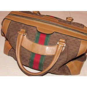 Gucci Micro Guccissima Print Canvasleather Sherry Line Top Handle Brown Leather And Gg Leather Satch | Luna Bags