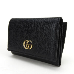 GUCCI Tri-fold wallet 644407 leather black GG Marmont unisex(Unisex) Used | Luna Bags