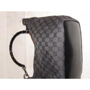 Gucci Vintage Pursesdesigner Purses Black Large G Logo Print Canvas And Black Leather Accents Hobo B | Luna Bags