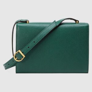Gucci Zumi Grainy Leather Small Shoulder Bag Dark Green | Luna Bags