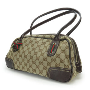 GUCCI Boston Duffel bag 161720 GG canvas, leather beige Sherry Women Used | Luna Bags
