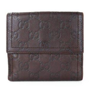 GUCCI Bifold Wallet 190349 Sima leather Dark brown Women Used | Luna Bags